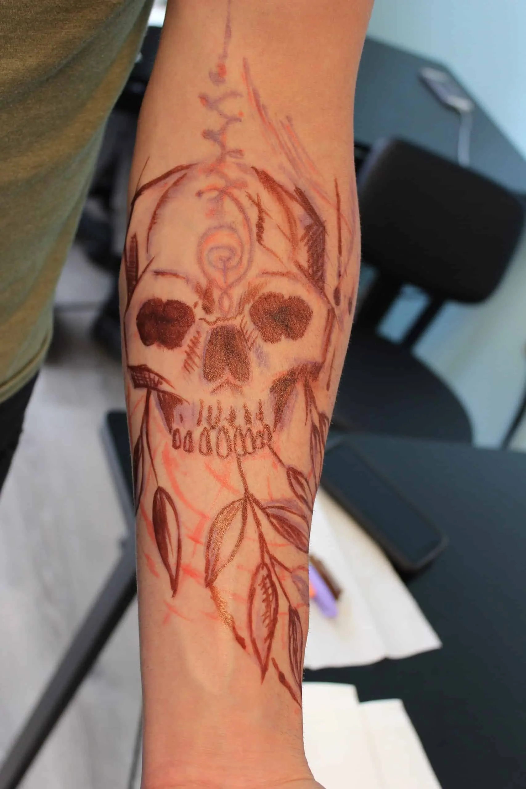 skeleton tattoo outline