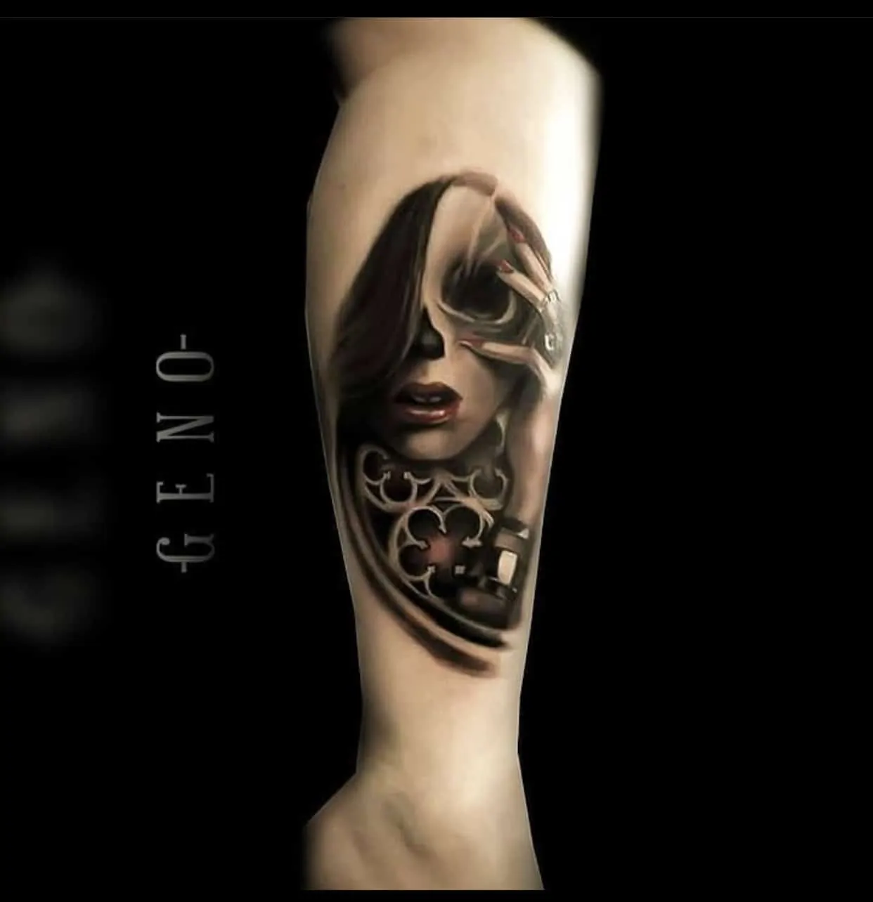 skeleton woman tattoo