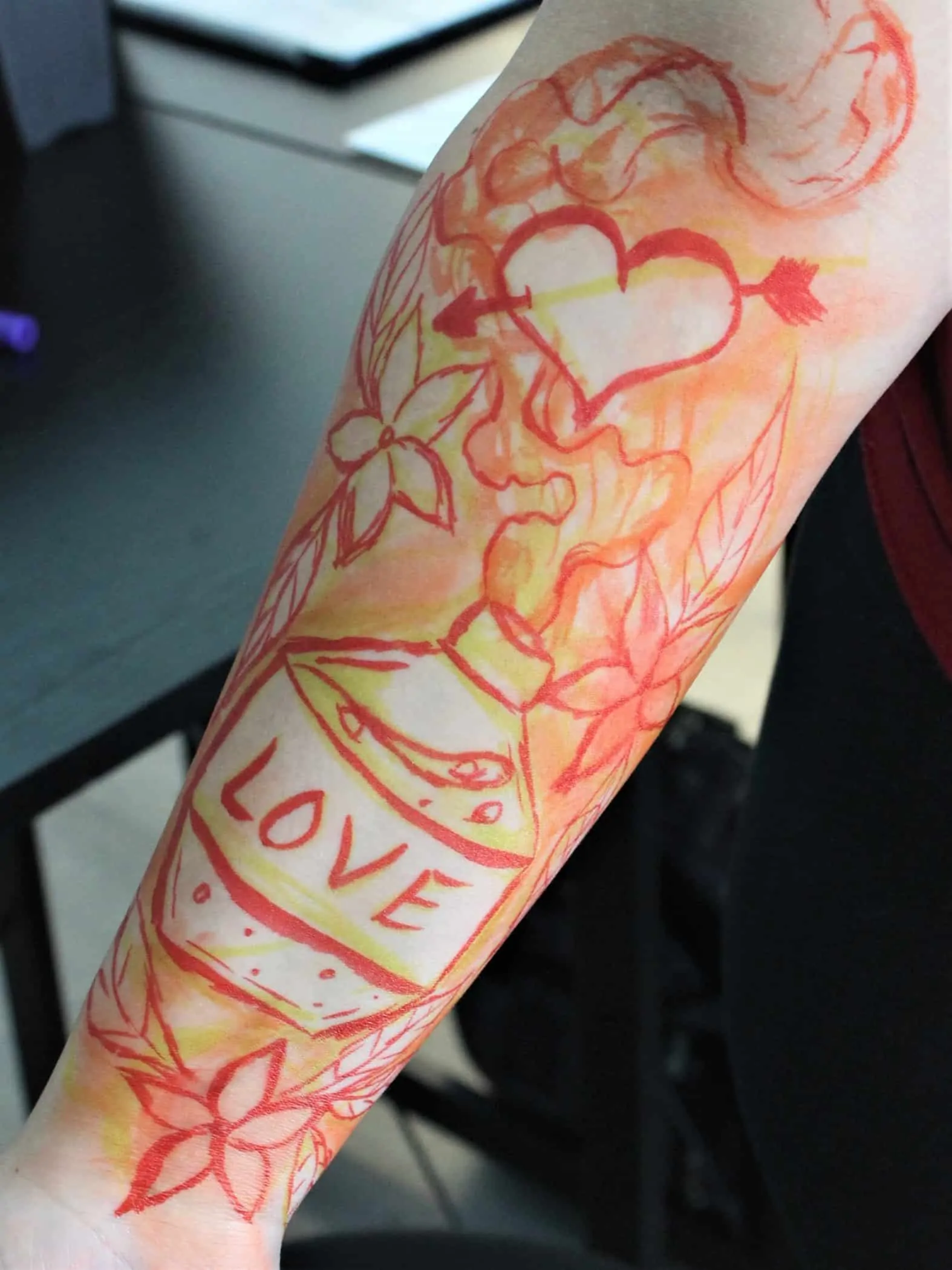 tattoo sketch on arm